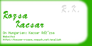 rozsa kacsar business card